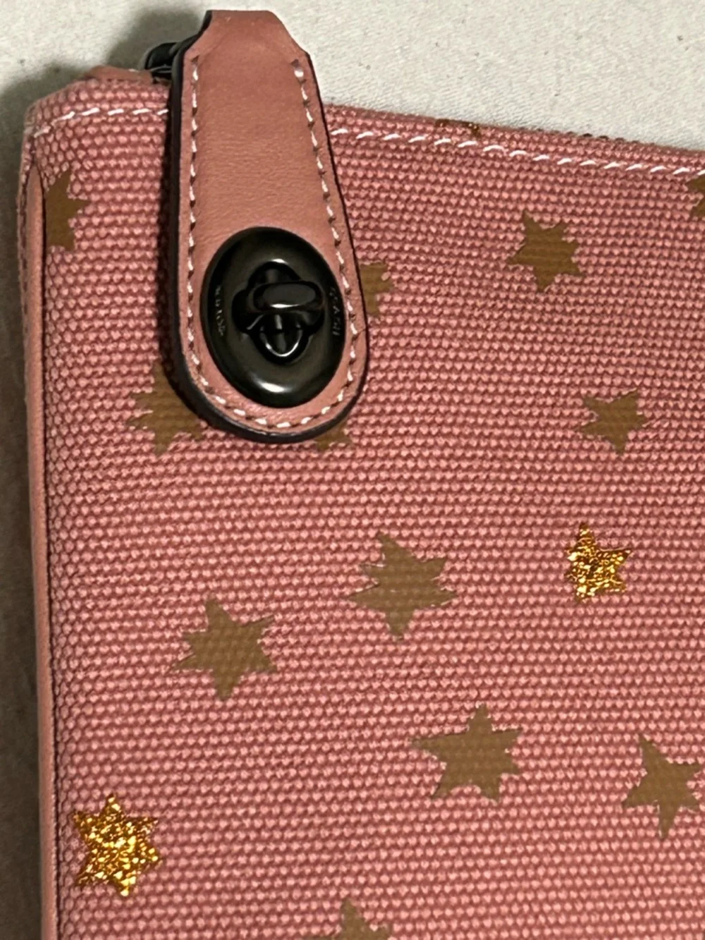 COACH Unicorn and Stars Canvas w/Leather Trim Pouch/Cluthch - Picture 5 of 8